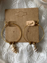 Load image into Gallery viewer, Mini Shell Hoops/Bronze Beads
